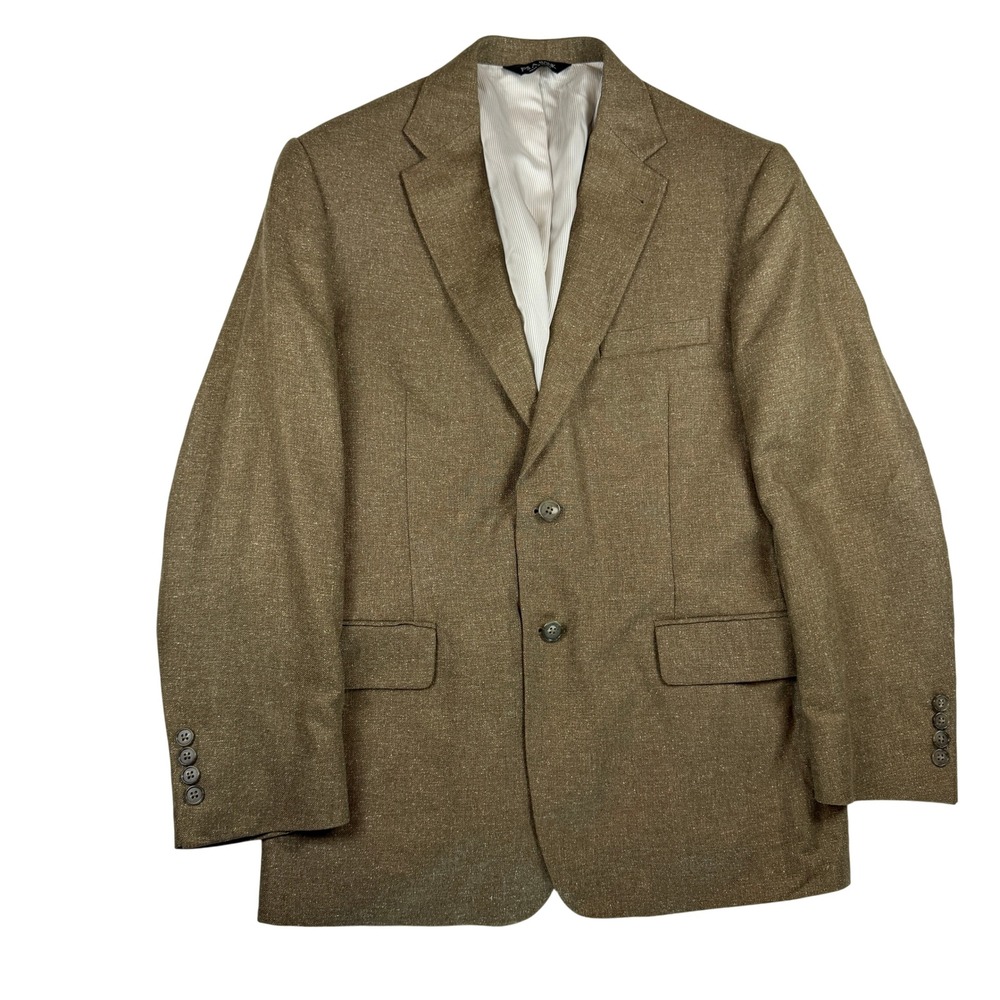 Jos A Bank 42 Short Brown 100% Silk Tailored Fit 2 Button Sport Coat Blazer